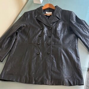 Alfani Leather Jacket Alfani Black Leather Trench Coat Size XL
